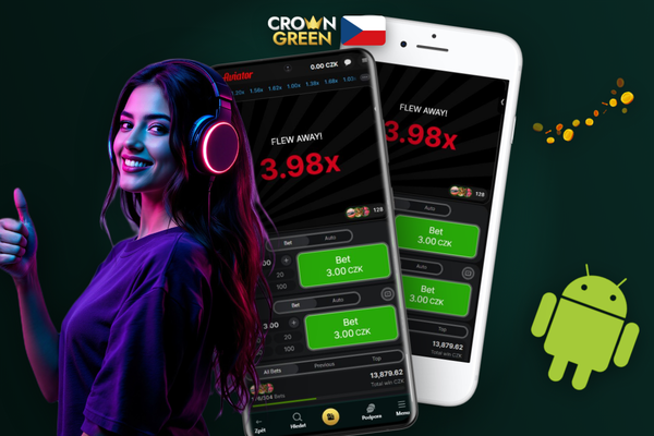Herní obrazovka Aviator v Crowngreen Kasinu s červenou křivkou a tlačítkem Cash Out