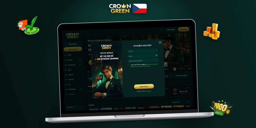 Ověření totožnosti KYC dokladem při registraci v Crowngreen Kasino
