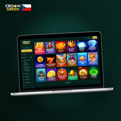 Velký monitor s lobby Crowngreen Kasino pro PC – ideální pro delší herní seance