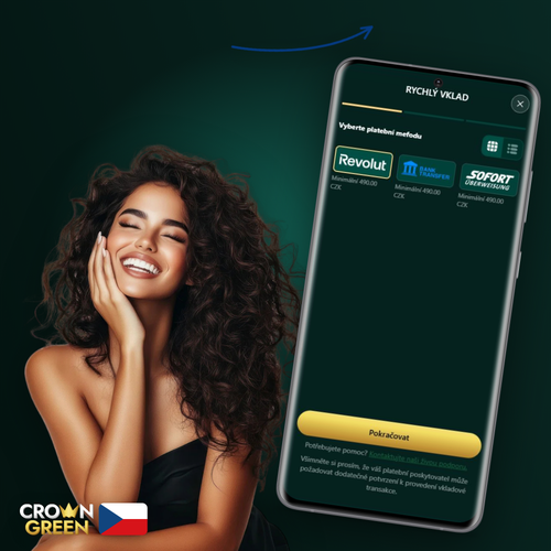 Crowngreen Kasino vklad — přehled platebních metod Visa, Skrill a Google Pay
